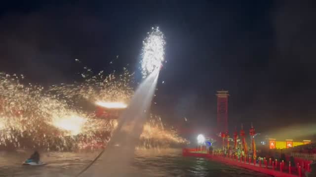 Fire and stunt act staged for a brand event
